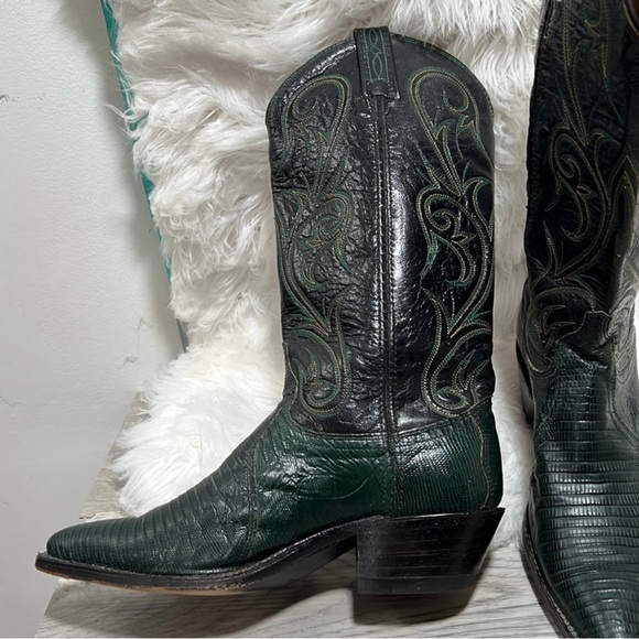Emerald green real leather Dan Post cowgirl boots, no longer sold and very rare! - Picture 3 of 9